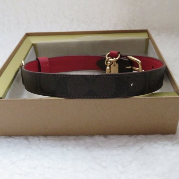 Coach Dog Coach Large Pet Collar Blackred Apple Poshmark